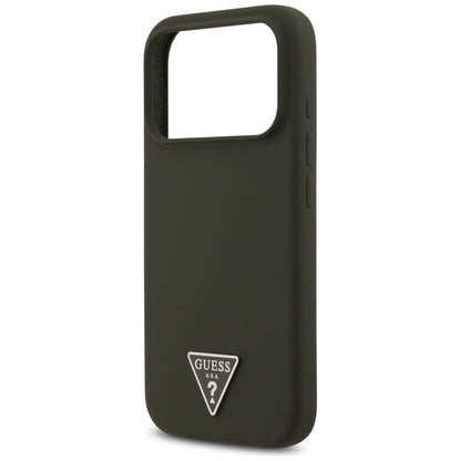Pouzdro MagSafe pro Apple iPhone 17 Pro, Guess, Triangle Logo, Kaki