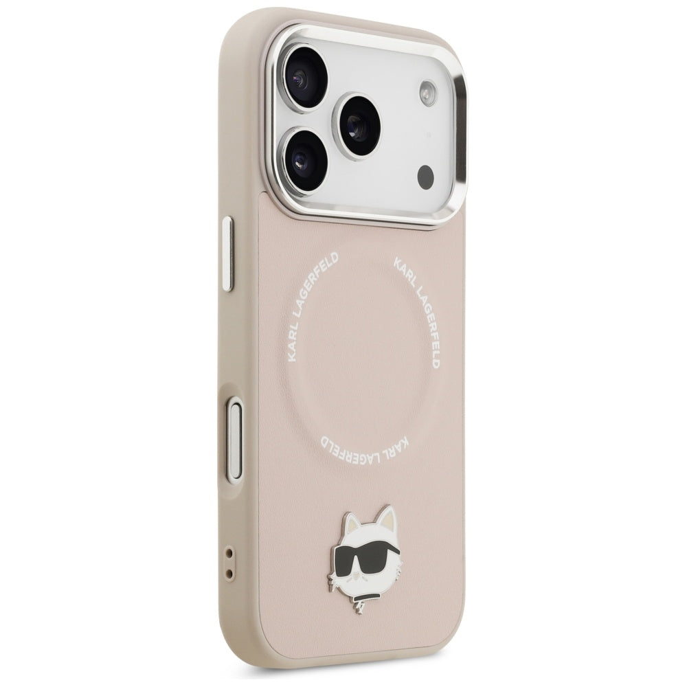 Pouzdro MagSafe pro Apple iPhone 17 Pro, Karl Lagerfeld, Choupette Pin, Růžová