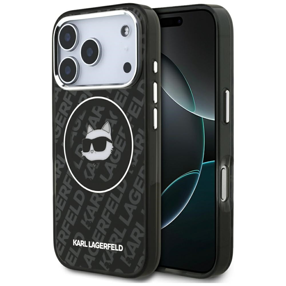Pouzdro MagSafe pro Apple iPhone 17 Pro, Karl Lagerfeld, IML Choupette`s Head, Černá