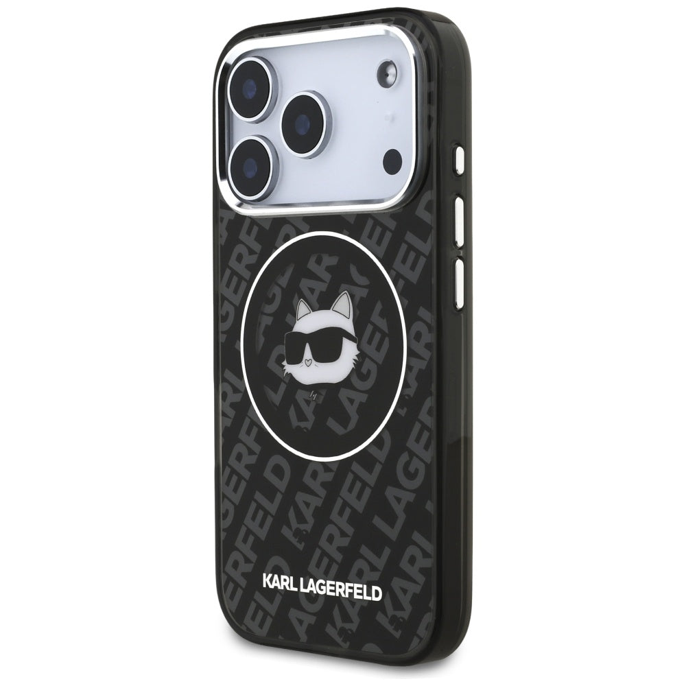 Pouzdro MagSafe pro Apple iPhone 17 Pro, Karl Lagerfeld, IML Choupette`s Head, Černá