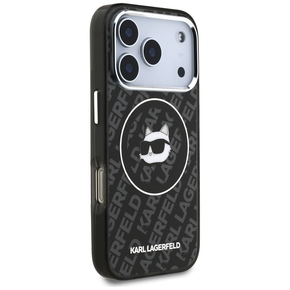 Pouzdro MagSafe pro Apple iPhone 17 Pro, Karl Lagerfeld, IML Choupette`s Head, Černá