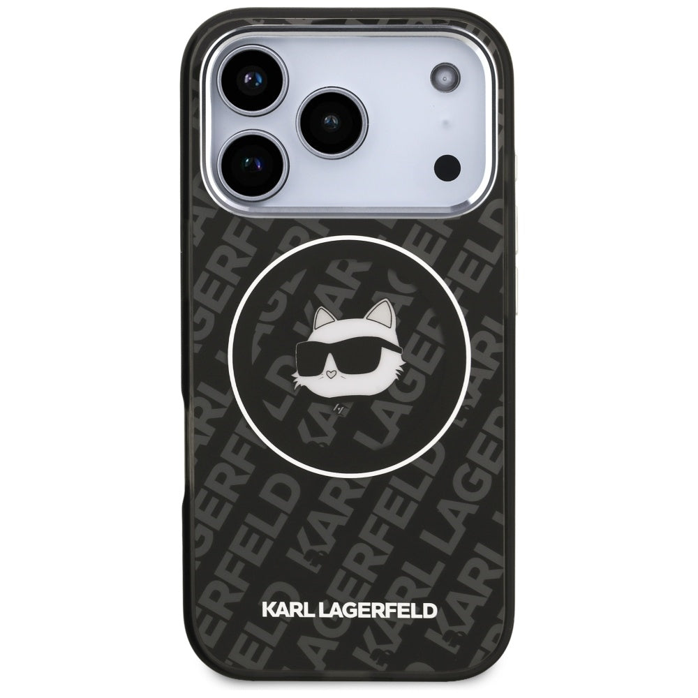 Pouzdro MagSafe pro Apple iPhone 17 Pro, Karl Lagerfeld, IML Choupette`s Head, Černá