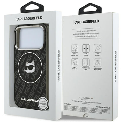 Pouzdro MagSafe pro Apple iPhone 17 Pro, Karl Lagerfeld, IML Choupette`s Head, Černá