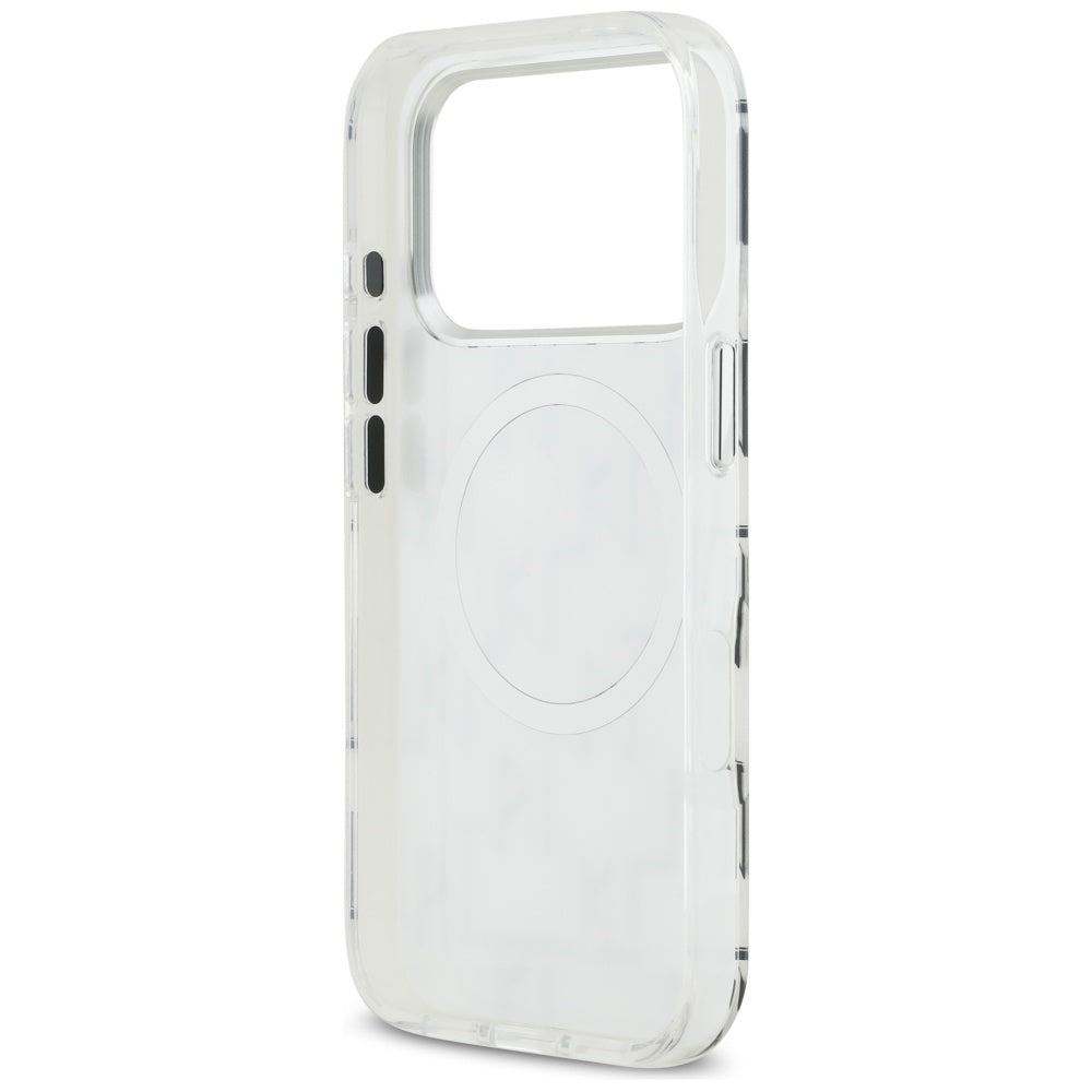 Pouzdro MagSafe pro Apple iPhone 17 Pro, Karl Lagerfeld, IML KL Monogram, Bílá