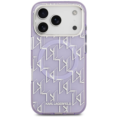 Pouzdro MagSafe pro Apple iPhone 17 Pro, Karl Lagerfeld, IML KL Monogram, Fialová