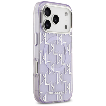 Pouzdro MagSafe pro Apple iPhone 17 Pro, Karl Lagerfeld, IML KL Monogram, Fialová