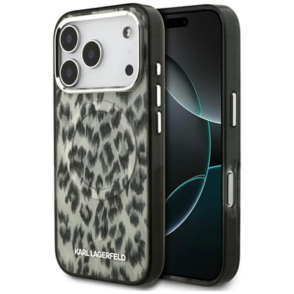 Pouzdro MagSafe pro Apple iPhone 17 Pro, Karl Lagerfeld, IML Leopard Pattern, Hnědá