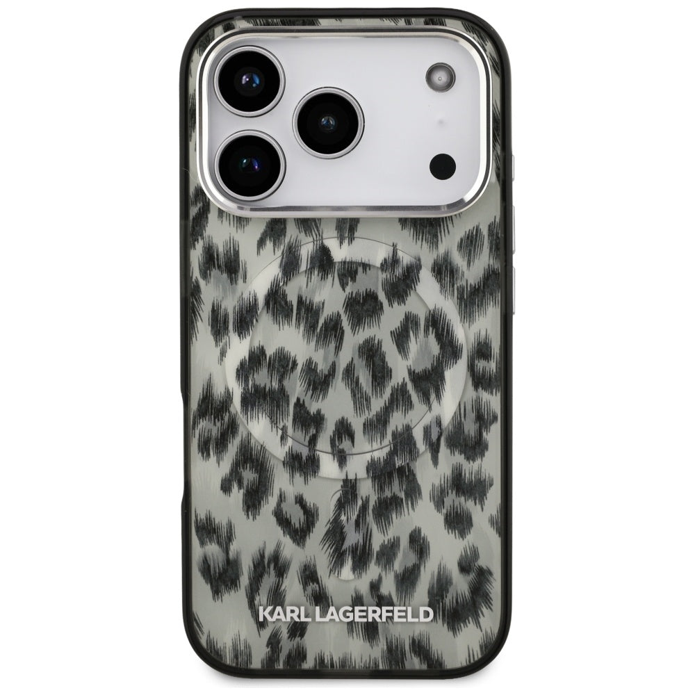 Pouzdro MagSafe pro Apple iPhone 17 Pro, Karl Lagerfeld, IML Leopard Pattern, Hnědá