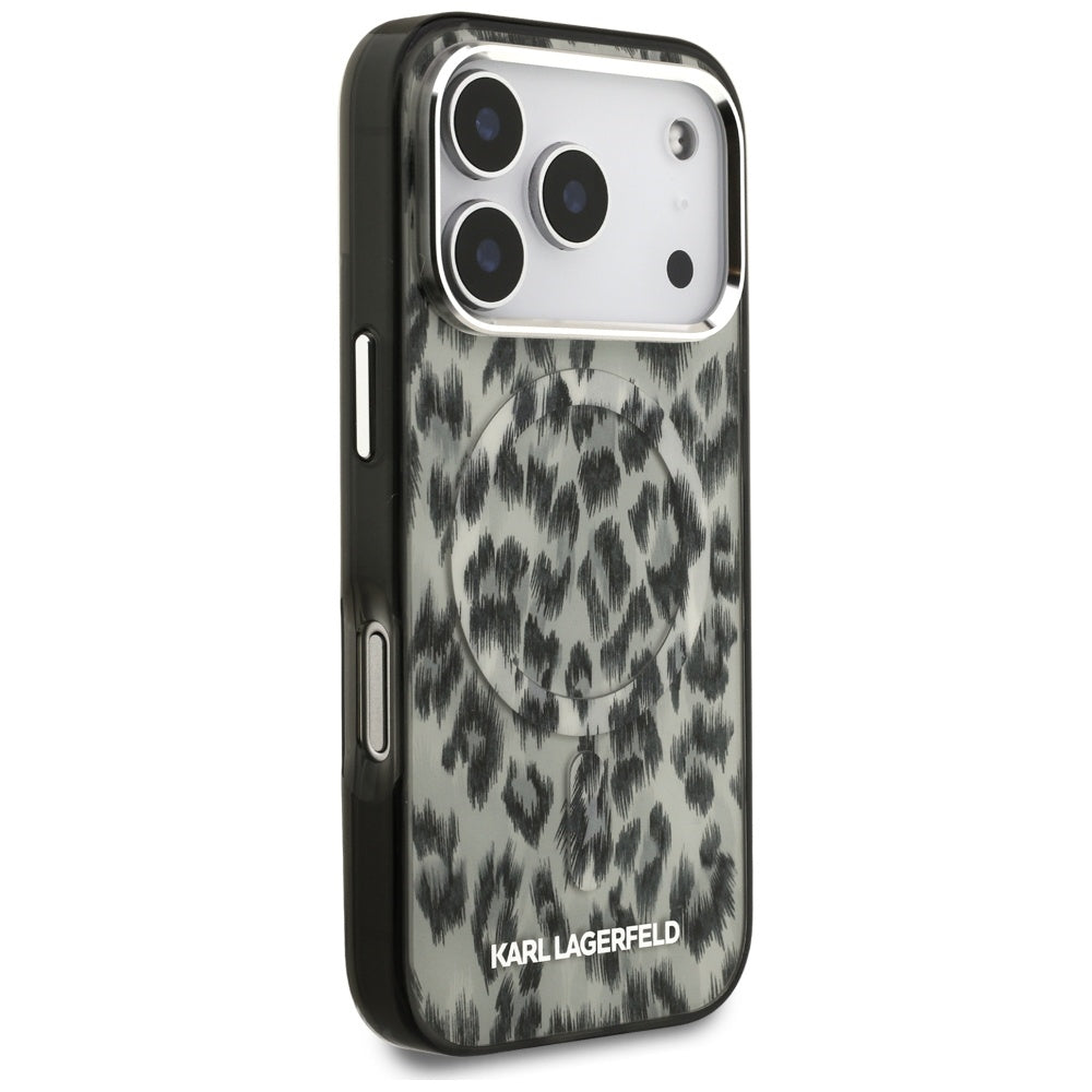 Pouzdro MagSafe pro Apple iPhone 17 Pro, Karl Lagerfeld, IML Leopard Pattern, Hnědá