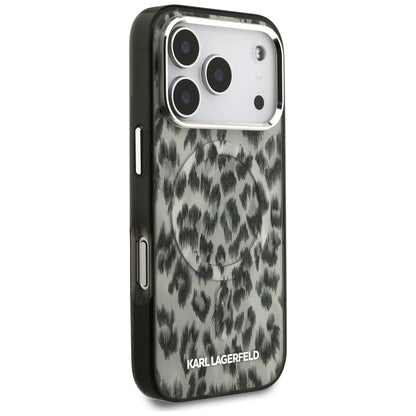 Pouzdro MagSafe pro Apple iPhone 17 Pro, Karl Lagerfeld, IML Leopard Pattern, Hnědá