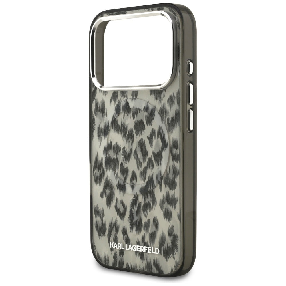 Pouzdro MagSafe pro Apple iPhone 17 Pro, Karl Lagerfeld, IML Leopard Pattern, Hnědá