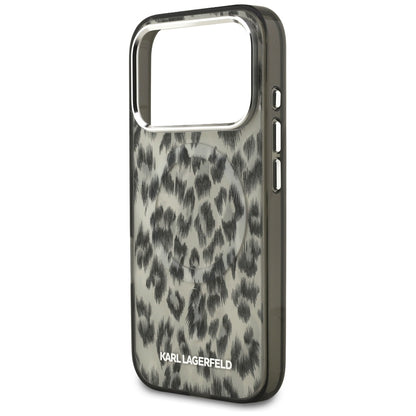 Pouzdro MagSafe pro Apple iPhone 17 Pro, Karl Lagerfeld, IML Leopard Pattern, Hnědá