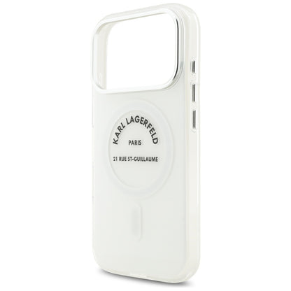 Pouzdro MagSafe pro Apple iPhone 17 Pro, Karl Lagerfeld, IML Logo RSG, Průhledné