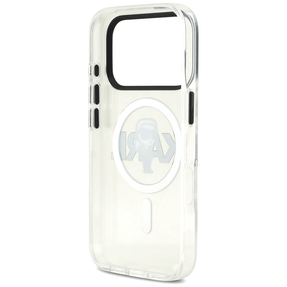 Pouzdro MagSafe pro Apple iPhone 17 Pro, Karl Lagerfeld, IML Sketch Logo Karl, Průhledné