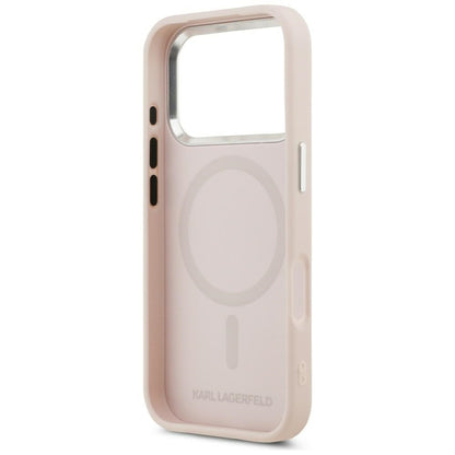 MagSafe Case for Apple iPhone 17 Pro, Karl Lagerfeld, Initial & Metal Logo, Pink