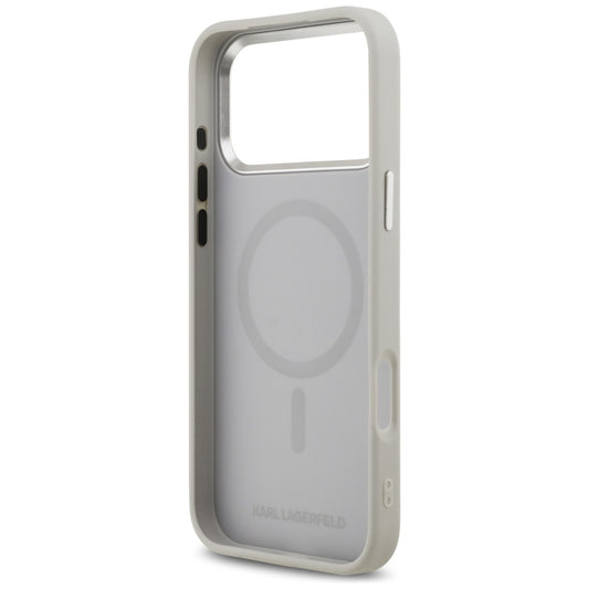 Pouzdro MagSafe pro Apple iPhone 17 Pro, Karl Lagerfeld, Karl & Choupette Pins, Šedá