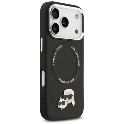 Pouzdro MagSafe pro Apple iPhone 17 Pro, Karl Lagerfeld, Karl & Choupette Pins, Černá