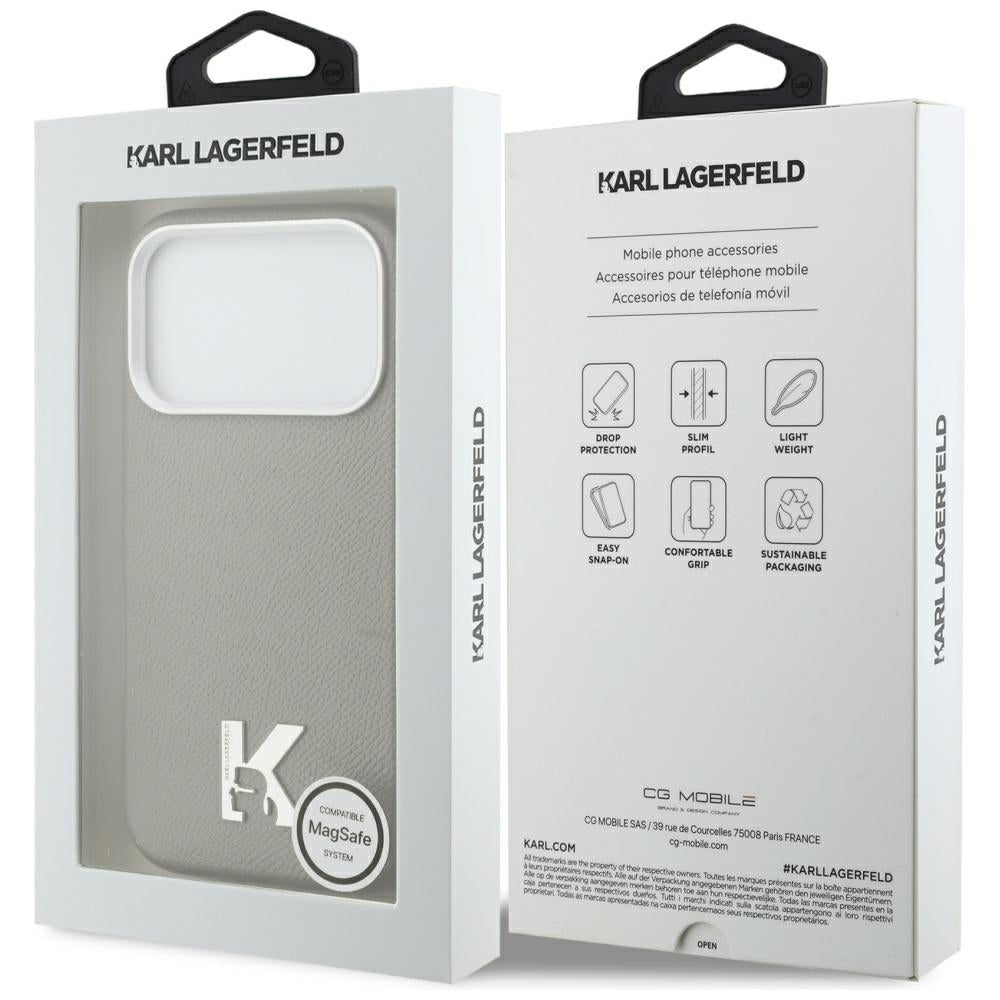 Pouzdro MagSafe pro Apple iPhone 17 Pro, Karl Lagerfeld, Karl Head Logo, Šedé
