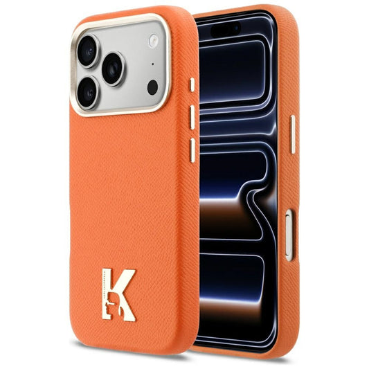 Pouzdro MagSafe pro Apple iPhone 17 Pro, Karl Lagerfeld, Karl Head Logo, Oranžové