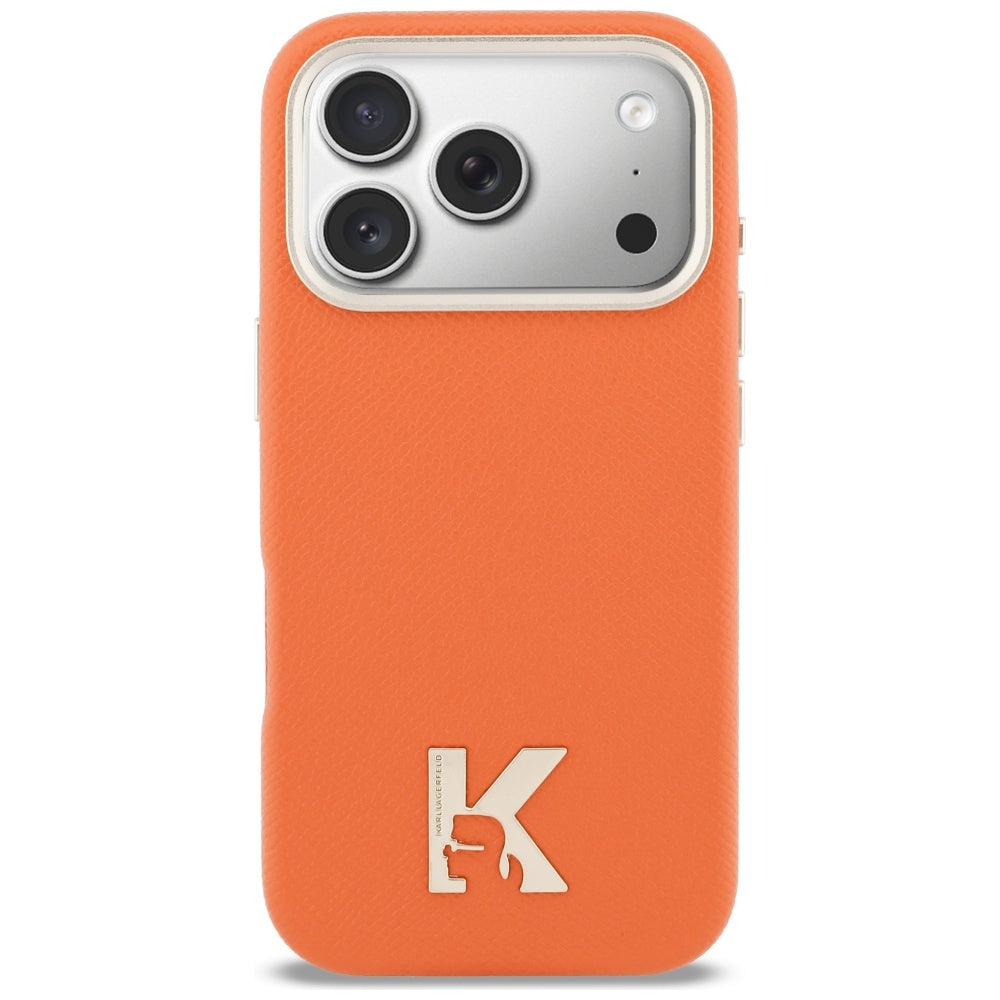 Pouzdro MagSafe pro Apple iPhone 17 Pro, Karl Lagerfeld, Karl Head Logo, Oranžové