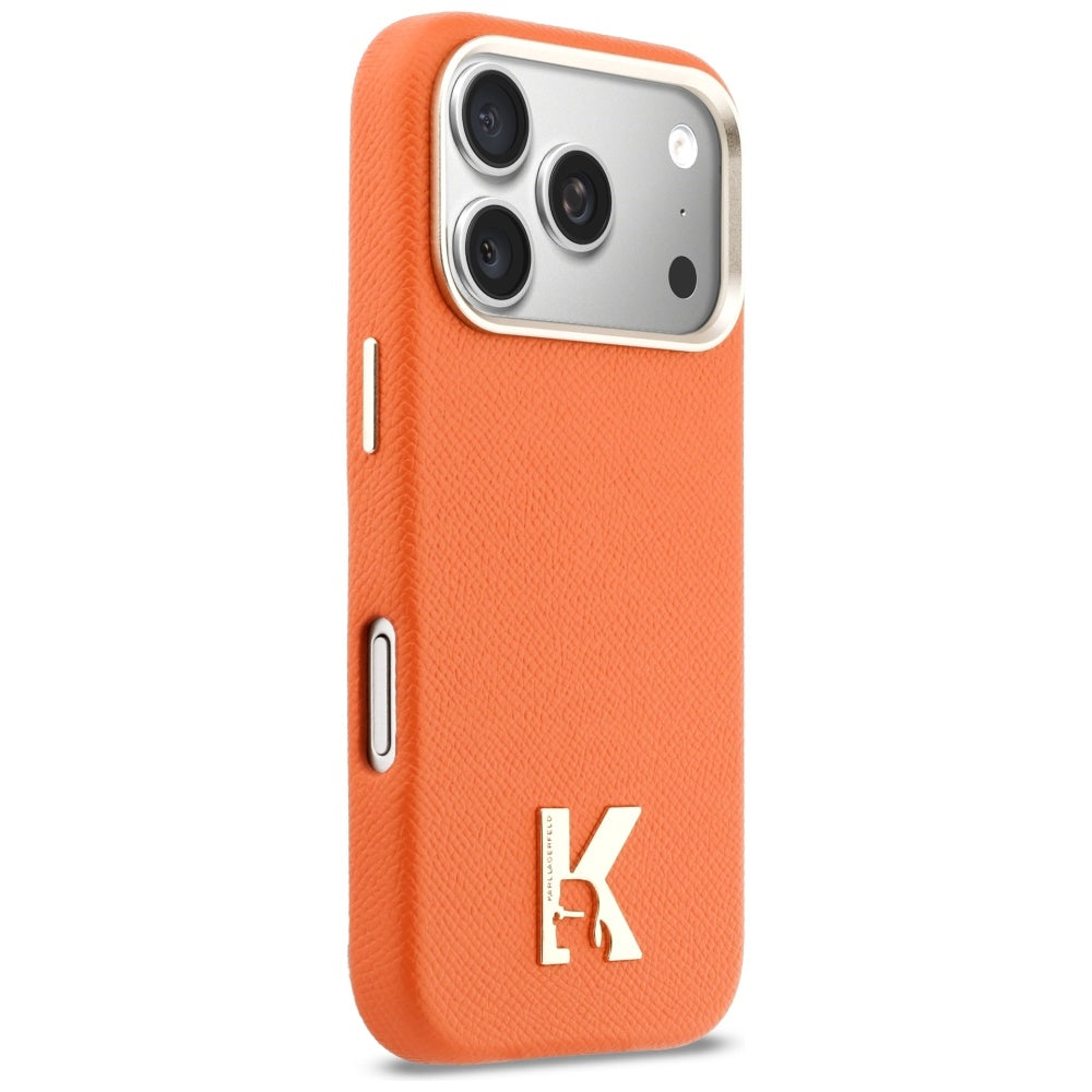 Pouzdro MagSafe pro Apple iPhone 17 Pro, Karl Lagerfeld, Karl Head Logo, Oranžové