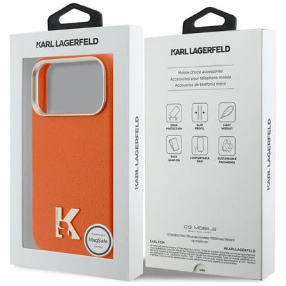 Pouzdro MagSafe pro Apple iPhone 17 Pro, Karl Lagerfeld, Karl Head Logo, Oranžové