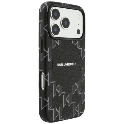Pouzdro MagSafe pro Apple iPhone 17 Pro, Karl Lagerfeld, KL Monogram Logo, Černá