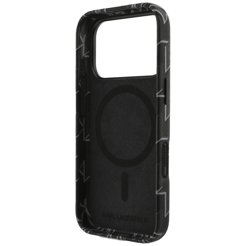 Pouzdro MagSafe pro Apple iPhone 17 Pro, Karl Lagerfeld, KL Monogram Logo, Černá
