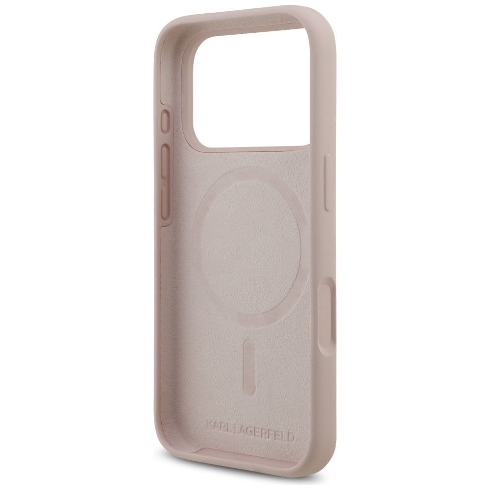 Pouzdro MagSafe pro Apple iPhone 17 Pro, Karl Lagerfeld, Ring Karl & Choupette, Růžová