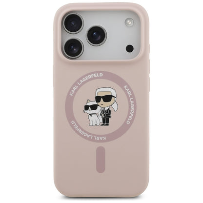 Pouzdro MagSafe pro Apple iPhone 17 Pro, Karl Lagerfeld, Ring Karl & Choupette, Růžová