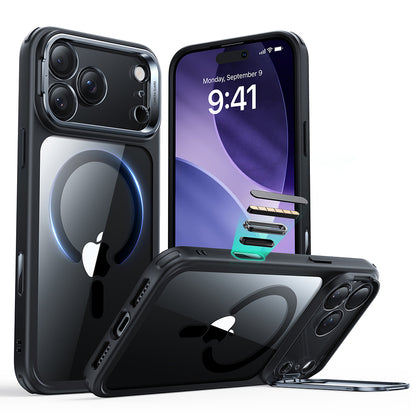 Pouzdro MagSafe pro Apple iPhone 17 Pro Max, ESR, Classic Hybrid Kickstand, Černé Transparentní
