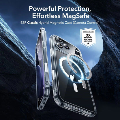 Pouzdro MagSafe pro Apple iPhone 17 Pro Max, ESR, Classic Hybrid se Screen Protector, Průhledné