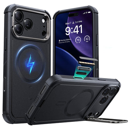 Pouzdro MagSafe pro Apple iPhone 17 Pro Max, ESR, Cyber Armor Kickstand, Černé