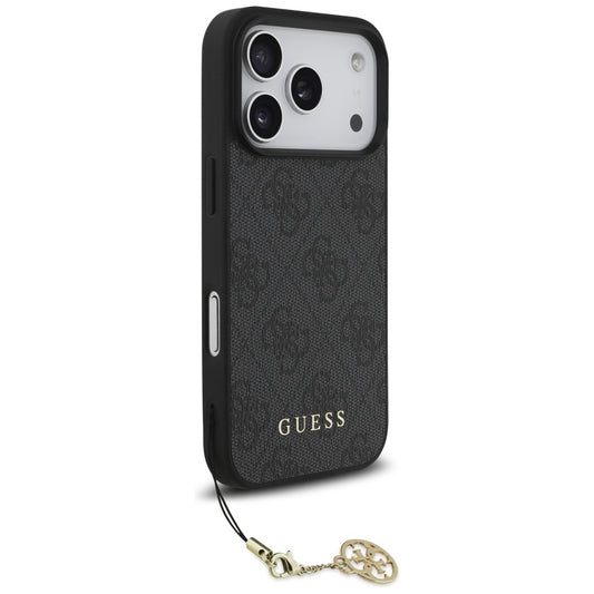 Pouzdro MagSafe pro Apple iPhone 17 Pro Max, Guess, 4G Charm Cradle, černé
