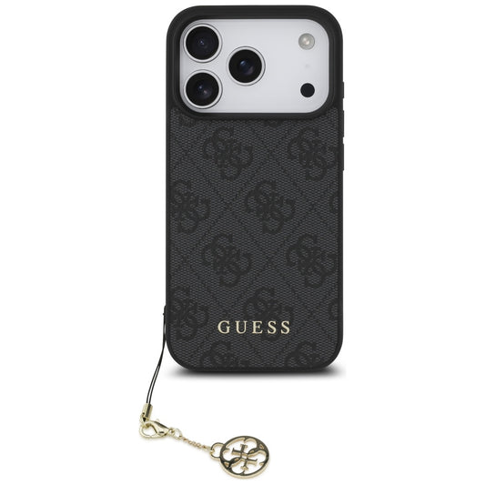 Pouzdro MagSafe pro Apple iPhone 17 Pro Max, Guess, 4G Charm Cradle, černé