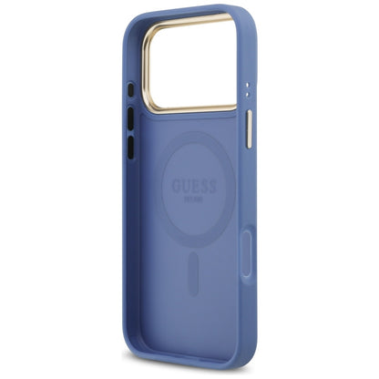 Pouzdro MagSafe pro Apple iPhone 17 Pro Max, Guess, 4G Classic, Modrá