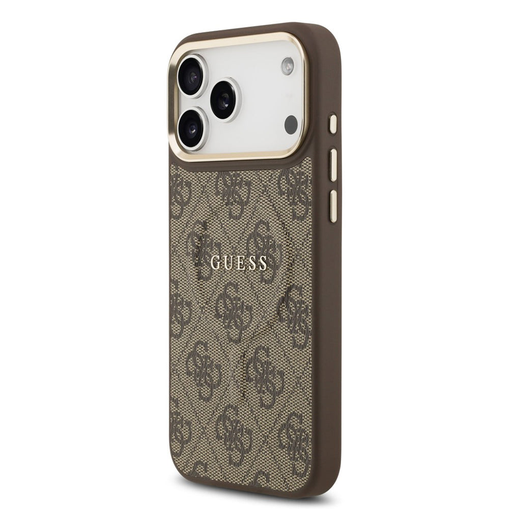 Pouzdro MagSafe pro Apple iPhone 17 Pro Max, Guess, 4G Classic, hnědá