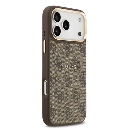Pouzdro MagSafe pro Apple iPhone 17 Pro Max, Guess, 4G Classic, hnědá