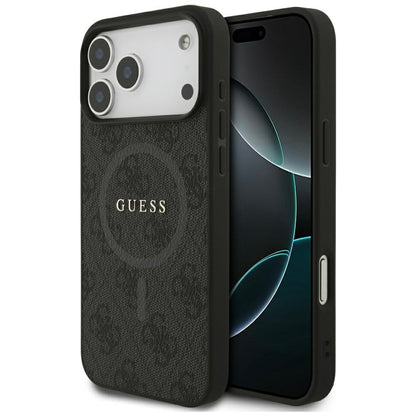Pouzdro MagSafe pro Apple iPhone 17 Pro Max, Guess, 4G Ring Classic Logo, Černá