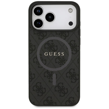 Pouzdro MagSafe pro Apple iPhone 17 Pro Max, Guess, 4G Ring Classic Logo, Černá