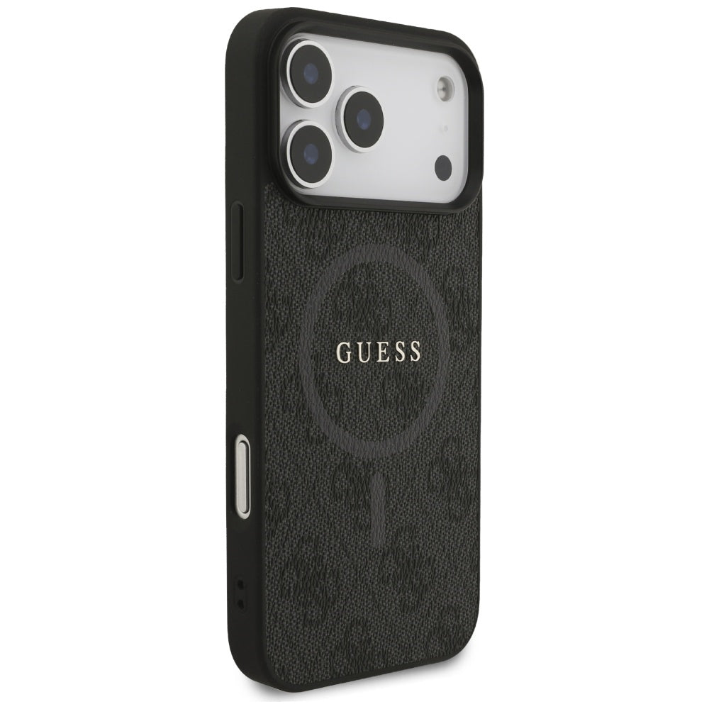 Pouzdro MagSafe pro Apple iPhone 17 Pro Max, Guess, 4G Ring Classic Logo, Černá