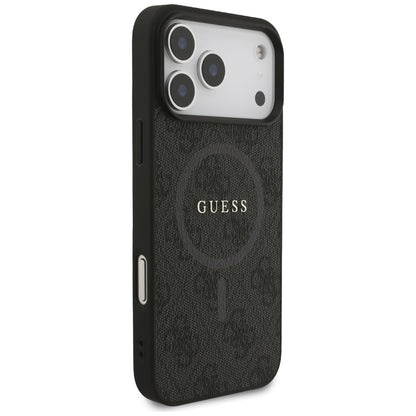 Pouzdro MagSafe pro Apple iPhone 17 Pro Max, Guess, 4G Ring Classic Logo, Černá