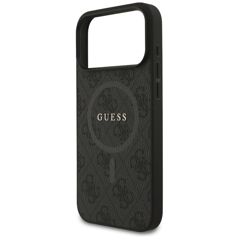 Pouzdro MagSafe pro Apple iPhone 17 Pro Max, Guess, 4G Ring Classic Logo, Černá