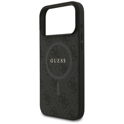 Pouzdro MagSafe pro Apple iPhone 17 Pro Max, Guess, 4G Ring Classic Logo, Černá