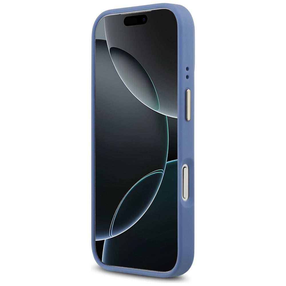 Pouzdro MagSafe pro Apple iPhone 17 Pro Max, Guess, 4G Strass Logo, Modrá