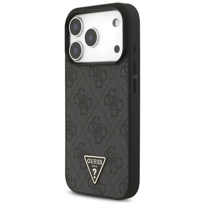 Pouzdro MagSafe pro Apple iPhone 17 Pro Max, Guess, 4G Triangle Logo with Cord Strap, Černá