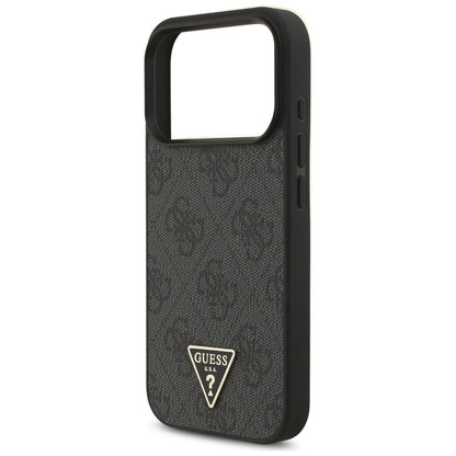 Pouzdro MagSafe pro Apple iPhone 17 Pro Max, Guess, 4G Triangle Logo with Cord Strap, Černá