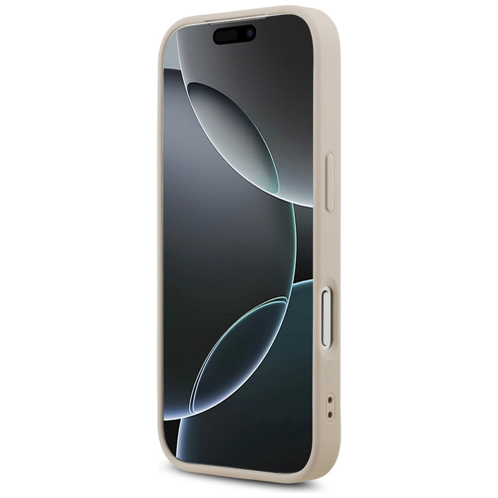 Pouzdro MagSafe pro Apple iPhone 17 Pro Max, Guess, 4G Triangle Strass, Růžové