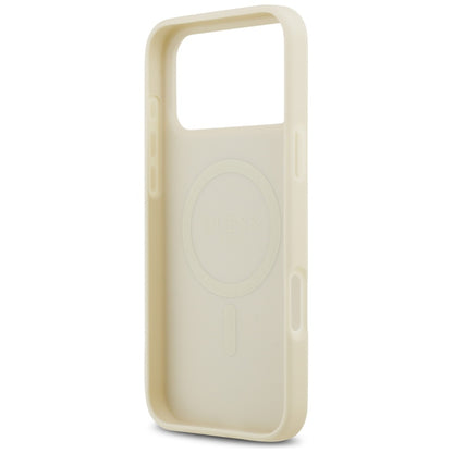 Pouzdro MagSafe pro Apple iPhone 17 Pro Max, Guess, Croco Triangle Logo, Zlaté