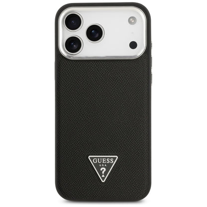 Pouzdro MagSafe pro Apple iPhone 17 Pro Max, Guess, Grained Triangle Logo, Černá